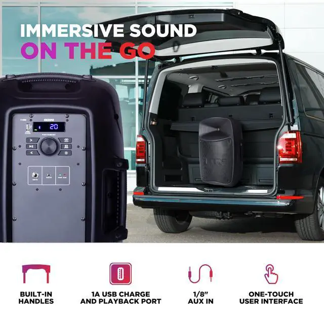 Alt view image 4 of 7 - Pro Glow Ultra 300W Bluetooth PA Party Speaker with Lights | Party Lights, Karaoke Mic, USB Charging and Playback, App Control, for Karaoke and Parties