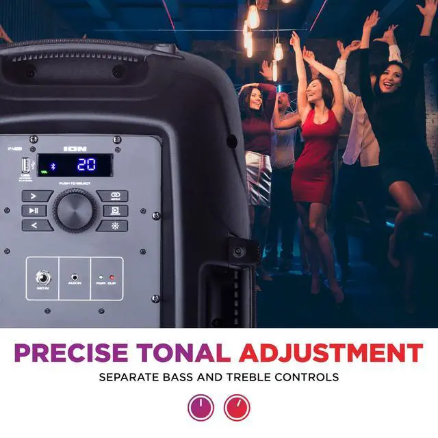 Alt view image 7 of 7 - Pro Glow Ultra 300W Bluetooth PA Party Speaker with Lights | Party Lights, Karaoke Mic, USB Charging and Playback, App Control, for Karaoke and Parties