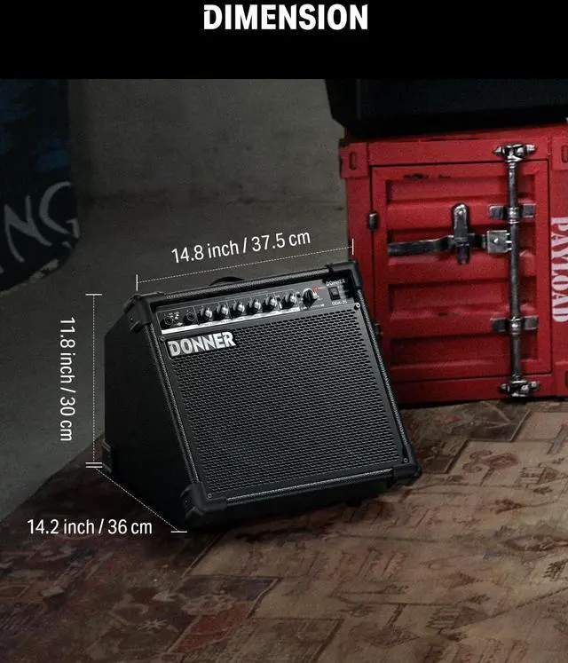 Alt view image 6 of 7 - 35-Watt Electronic Drum Amplifier DA-35, 2x8 Speakers, 2-Channel, 3-Band EQ, DI Out, Wireless Audio, Black, Compatible with Electronic Drum & Keyboard, Digital Modeling Amplifier