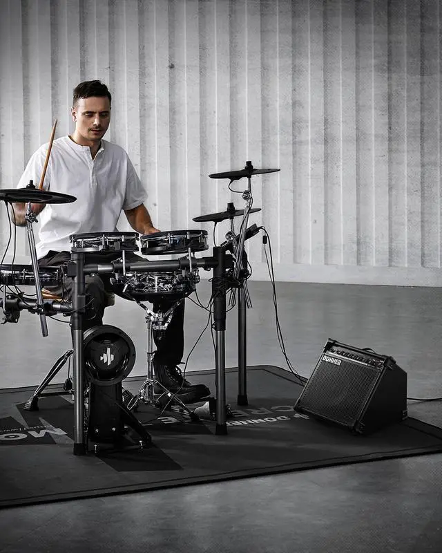 Alt view image 7 of 7 - 35-Watt Electronic Drum Amplifier DA-35, 2x8 Speakers, 2-Channel, 3-Band EQ, DI Out, Wireless Audio, Black, Compatible with Electronic Drum & Keyboard, Digital Modeling Amplifier