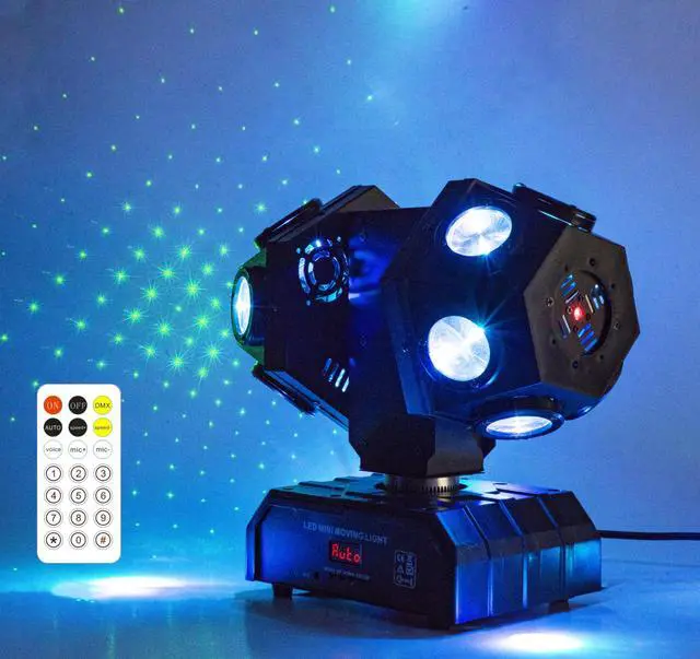 Main image of Remote Control Moving Head DJ Light 12LEDs Rotating Stage Beam Lights Uplighting Pinspot Lights for DJ KTV Disco Party Wedding Concert Festival