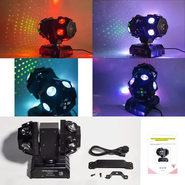 Alt view image 7 of 7 - Moving Head Stage Lights Professional DMX512 DJ Lights Sound Activated for KTV Disco Party Wedding Concert Festival