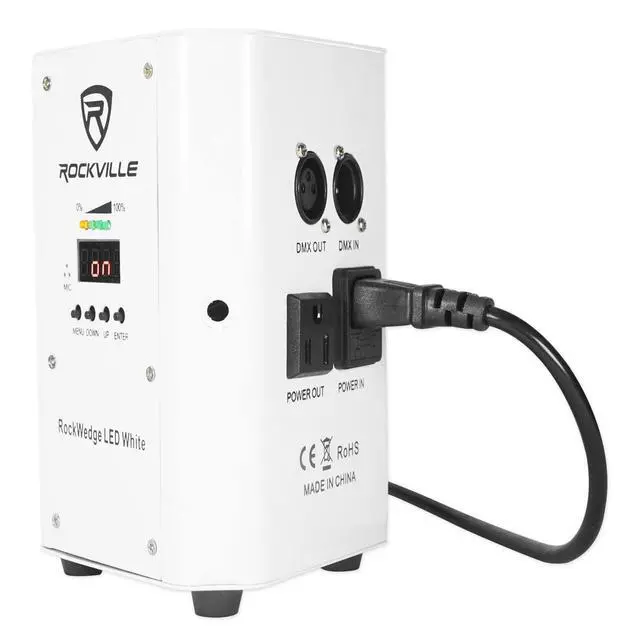 Alt view image 3 of 6 - RockWedge LED 54W RGBWA+UV Rechargeable Wireless DMX Par Light | Built-In 7500mAh Rechargeable Battery, Up to 36 Hours Single Color Runtime, 4 Hour Recharge, 6 or 10 Channel DMX, White