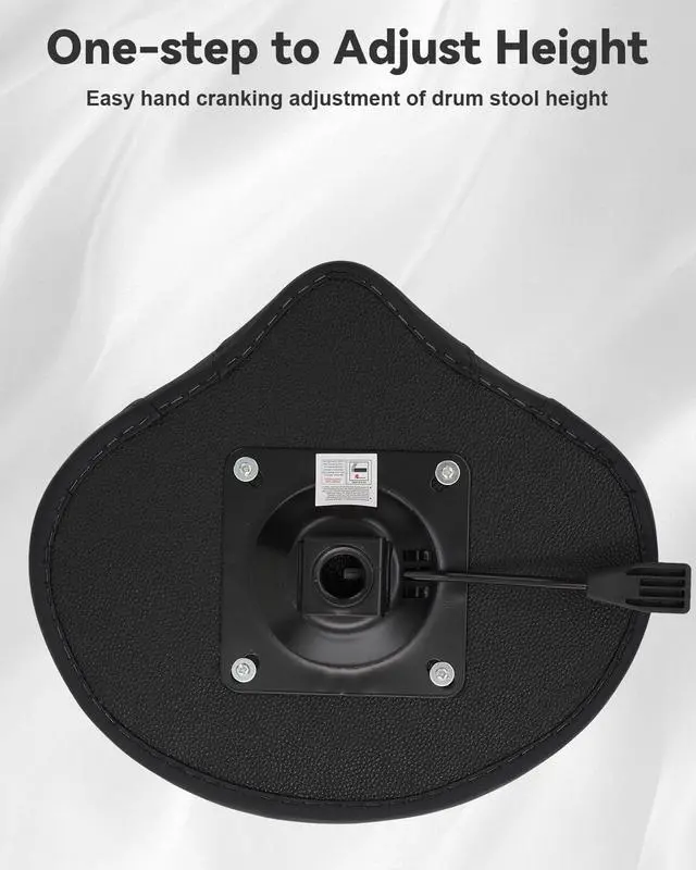 Alt view image 4 of 7 - Hydraulic Drum Throne Black | Nitro Gas Lift Support Easy Adjust Height, Motorcycle wide Saddle Drum Seat,Stable up to 400LB for Heavy Duty Adult Drummers