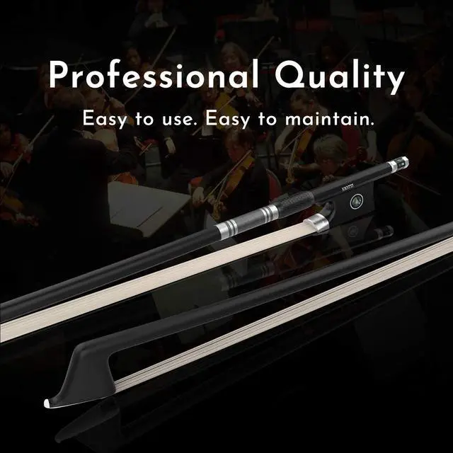 Alt view image 2 of 7 - Carbon Fiber Violin Bow, Hand Crafted by Professional Violin & Bow Makers, Strong, Stiff & Well Balanced, Made with Mongolian Horse Hair, For Violinists & Fiddlers of All Skill Levels