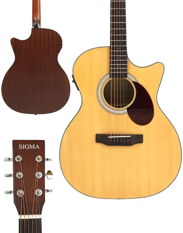 Main image of 40 Acoustic Electric Guitar, OOO Cutaway, Name Brand EXP16 Strings, Solid Spruce Top, Satin Natural, Sapele/Mahogany Back & Sides, Right(OOOCE)