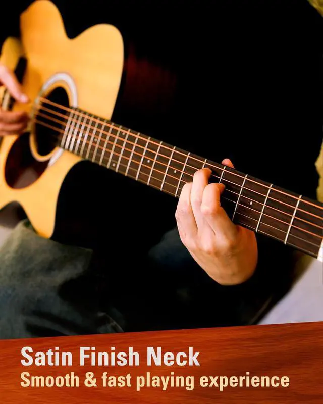 Alt view image 6 of 7 - 40 Acoustic Electric Guitar, OOO Cutaway, Name Brand EXP16 Strings, Solid Spruce Top, Satin Natural, Sapele/Mahogany Back & Sides, Right(OOOCE)