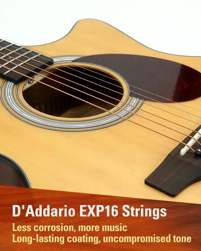Alt view image 3 of 7 - 40 Acoustic Electric Guitar, OOO Cutaway, Name Brand EXP16 Strings, Solid Spruce Top, Satin Natural, Sapele/Mahogany Back & Sides, Right(OOOCE)