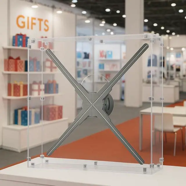 Alt view image 7 of 7 - 3D Hologram Fan Cover Clear Acrylic Enclosure For 27.5 Inch And Smaller Fans Dustproof Scratch Resistant Easy Install Pre Drilled Holes Hardware Included For Retail Store Trade Show Cover Only