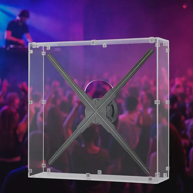 Alt view image 6 of 7 - 3D Hologram Fan Cover Clear Acrylic Enclosure For 27.5 Inch And Smaller Fans Dustproof Scratch Resistant Easy Install Pre Drilled Holes Hardware Included For Retail Store Trade Show Cover Only