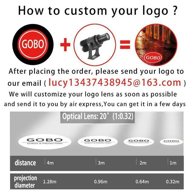 Alt view image 3 of 7 - 40W Custom GOBO P Led Logo Lights Image for Store Business Outdoor and Indoor I Waterproof with Remote Control (40, Watts)