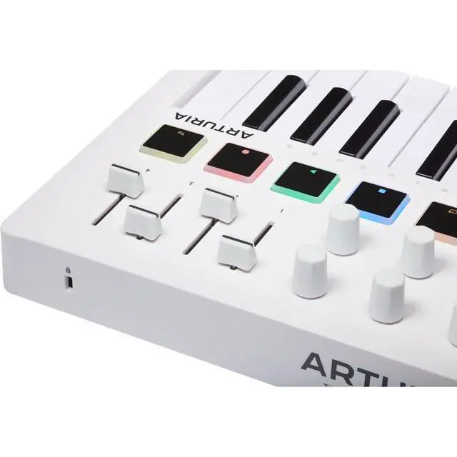 Alt view image 7 of 7 - MiniLab 3 Compact MIDI Keyboard and Pad Controller | White Bundle with 6ft MIDI Cable + Microfiber Cleaning Cloth (3 Item)