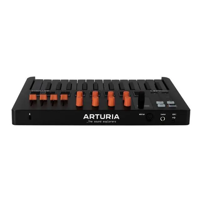 Alt view image 3 of 7 - MiniLab 3 Compact MIDI Keyboard and Pad Controller | Orange Bundle with 6ft MIDI Cable + Microfiber Cleaning Cloth (3 Item)