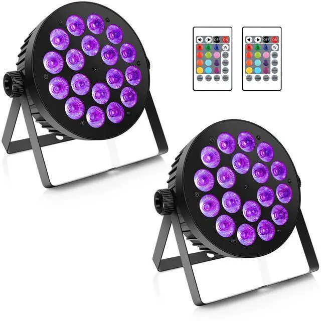 Main image of 180W RGBW Par Lights DMX - LED Stage Par Lights 2 Pack with 4IN1 Quad Smooth Color Mixing with Remote DMX Control Multi-Modes Easy Setup for DJ Events Party Live Performances and Church