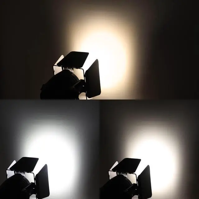 Alt view image 2 of 7 - 100W LED DMX Stage Spotlights with Barndoor, COB Warm/Cold White | 100W,Ra>90,Warm/Cold White,High Brightness,Natural Lighting Source,Restore Real Color,Heat Dissipation,DMX512/Master-slave