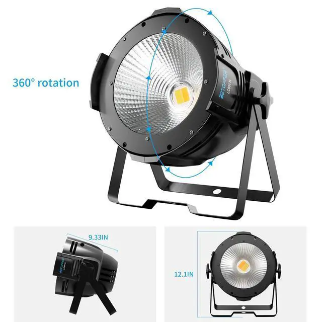 Alt view image 4 of 7 - 100W LED DMX Stage Spotlights with Barndoor, COB Warm/Cold White | 100W,Ra>90,Warm/Cold White,High Brightness,Natural Lighting Source,Restore Real Color,Heat Dissipation,DMX512/Master-slave