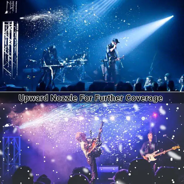 Alt view image 6 of 7 - 1500W Snow Machine Snowflake Maker: Wired & Wireless Remote Snow Volume - with 9LED RGB Lights - Artificial Fake Snow Machine for Outdoor Christmas Party Wedding Fiestas Holiday Stage Effects