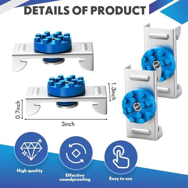 Alt view image 2 of 6 - 100 Pack Soundproofing Sound Isolation Clips Resilient Channel Mounting Clip Reduces Noise from Noisy Neighbors for Apartment Recording Studio Sound Proofing for Walls and Ceilings (Blue)