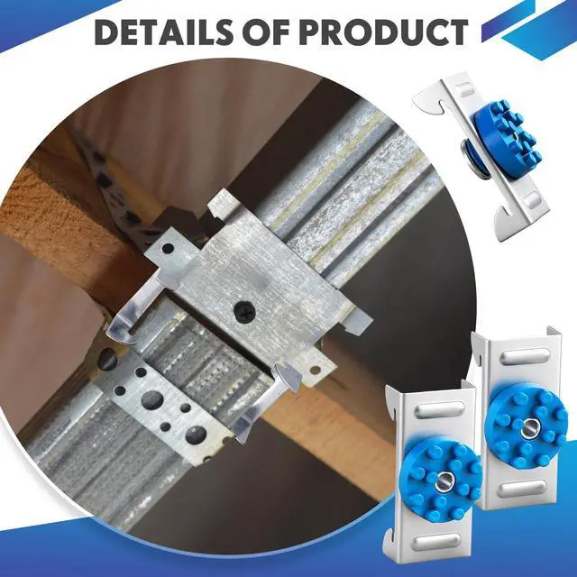 Alt view image 5 of 6 - 100 Pack Soundproofing Sound Isolation Clips Resilient Channel Mounting Clip Reduces Noise from Noisy Neighbors for Apartment Recording Studio Sound Proofing for Walls and Ceilings (Blue)