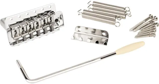 Main image of Vintage/Narrow Strat Tremolo Assembly, Chrome Electric Guitar Bridge (0992070000)