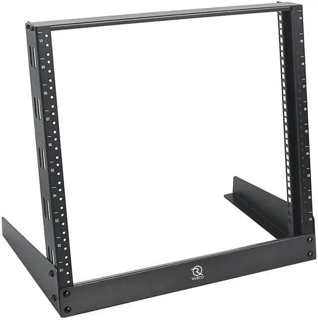 Main image of 10U Desktop Rack for Audio & Network Devices 19 Inch 2 Post Open Frame Shelf with Reinforced Beam, Free Standing Racks for IT Server Sound AV Music Recording Equipment