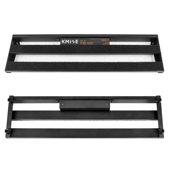 Alt view image 2 of 7 - Guitar Pedalboard with Built-in Power Supply Pedal Board Aluminium Alloy 1.8lb Lightweight 19x5 Inch Black Pedal Board with Power Supply, Carrying Bag, Guitar Pedal Cable, Hook Tape
