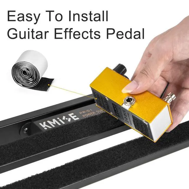 Alt view image 5 of 7 - Guitar Pedalboard with Built-in Power Supply Pedal Board Aluminium Alloy 1.8lb Lightweight 19x5 Inch Black Pedal Board with Power Supply, Carrying Bag, Guitar Pedal Cable, Hook Tape