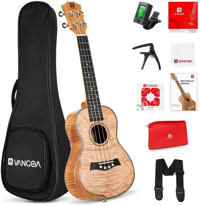 Main image of Concert Ukulele 23 inch Ukelele Kit Arm Rest Ukulele Okoume Wood Four String Wooden Hawaiian Starter Uke for Beginners Professional Adults
