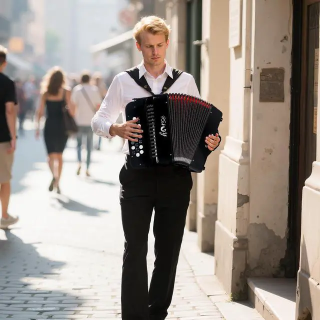 Alt view image 7 of 7 - 22 Key 8 Bass Accordion, Acordeones Para Adultos, Stable Pitch Polished 22 Key Accordions, Comfortable Sensitive to the Touch Button Accordion, Acordeón De Adulto Azul for Beginners with Bag (Black)