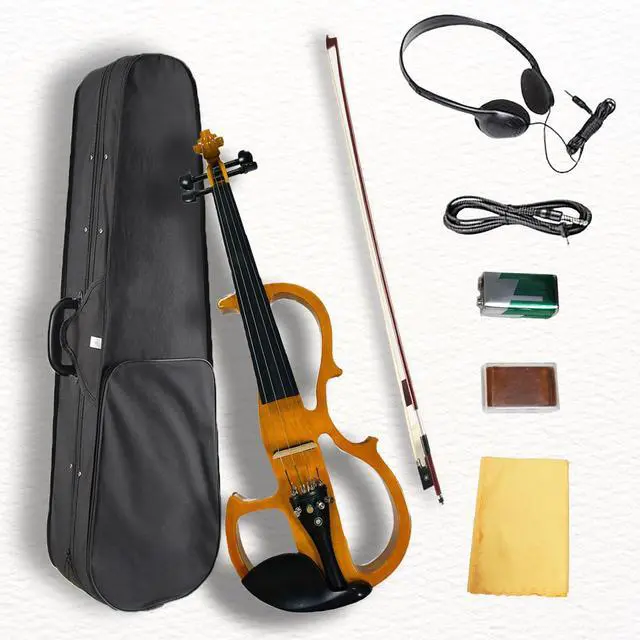 Main image of Electric Violin, 4/4 Full Size Silent Violin Varnish Solid Wood Quite Violin Fiddle with Ebony Fittings, Beginner Violin for Adults Students(Maple)
