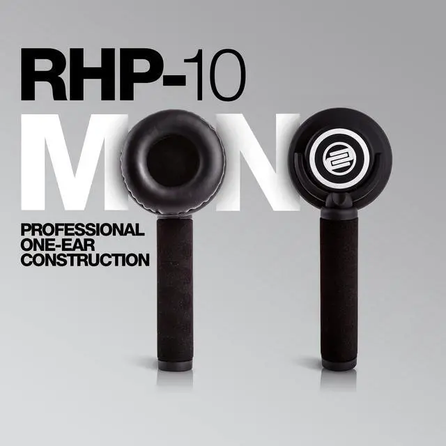 Alt view image 6 of 7 - RHP 10 Mono Professional One-Ear Headphone with 50mm Neodymium Driver | Xlr Lock Plus Coiled 6.3mm Cable, 24, 30hz-30khz, Vegan Leather Bag