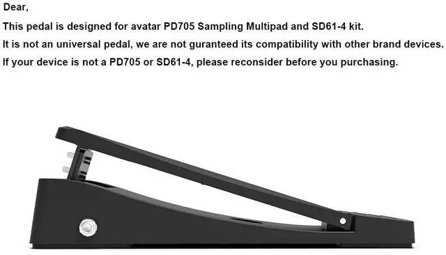 Alt view image 2 of 6 - PDL-HH191 Footswitch Hi-hat/Bass Drum Pedal For PD705/PD708 Sample Pad | Beaterless Silent Pedal, 1 Pack