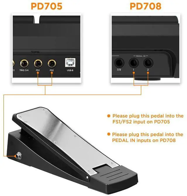 Alt view image 5 of 6 - PDL-HH191 Footswitch Hi-hat/Bass Drum Pedal For PD705/PD708 Sample Pad | Beaterless Silent Pedal, 1 Pack