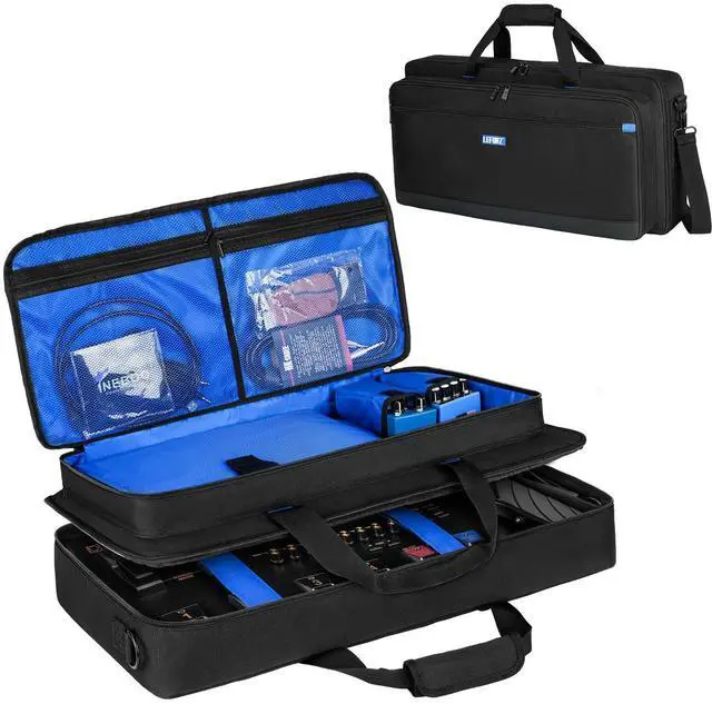 Main image of Guitar Pedal Board Case Compatible with Boss ME-90/GT-1000/GX-100/ME-80 | Guitar Multi effects Pedal Carrying Bag with Multiple Pockets for Guitar Cable & Accessories(23.6 x 3.5 x 11.4 in)Bag Only