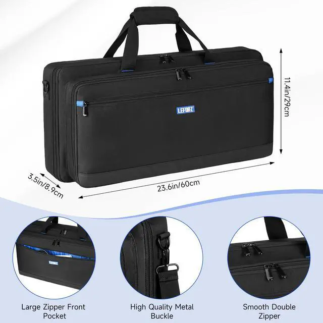 Alt view image 4 of 7 - Guitar Pedal Board Case Compatible with Boss ME-90/GT-1000/GX-100/ME-80 | Guitar Multi effects Pedal Carrying Bag with Multiple Pockets for Guitar Cable & Accessories(23.6 x 3.5 x 11.4 in)Bag Only