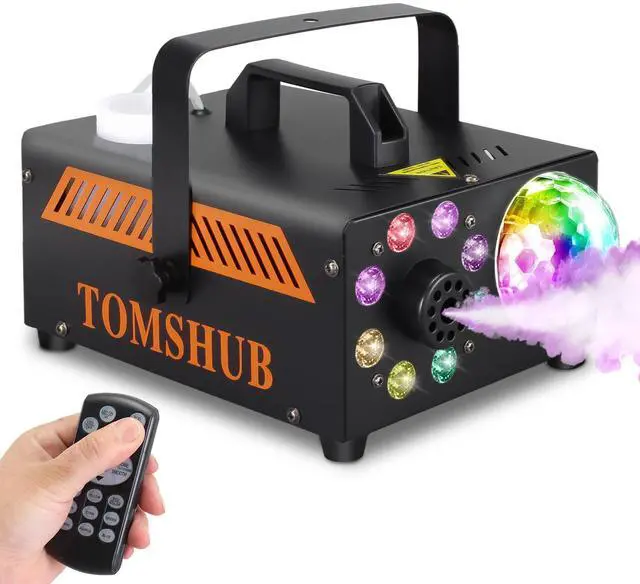 Main image of 600W Fog Machine with Disco Ball & 13-Color LED Lights, 2000CFM High-Output Smoke Machine, Wireless Remote, Auto Spray, for Halloween, DJ, Weddings, Parties (Fog Juice not Included)