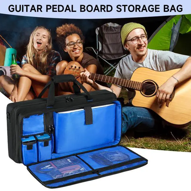 Alt view image 7 of 7 - Guitar Pedal Board Case Compatible with Boss ME-90/GT-1000/GX-100/ME-80 | Guitar Multi effects Pedal Carrying Bag with Multiple Pockets for Guitar Cable & Accessories(23.6 x 3.5 x 11.4 in)Bag Only