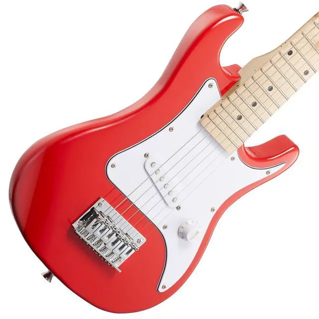 Alt view image 4 of 7 - 30-inch Kids Electric Guitar Beginner Kit with Amplifier (Red), Basic Starter Package w/Gig Bag, Strings, Strap, Picks