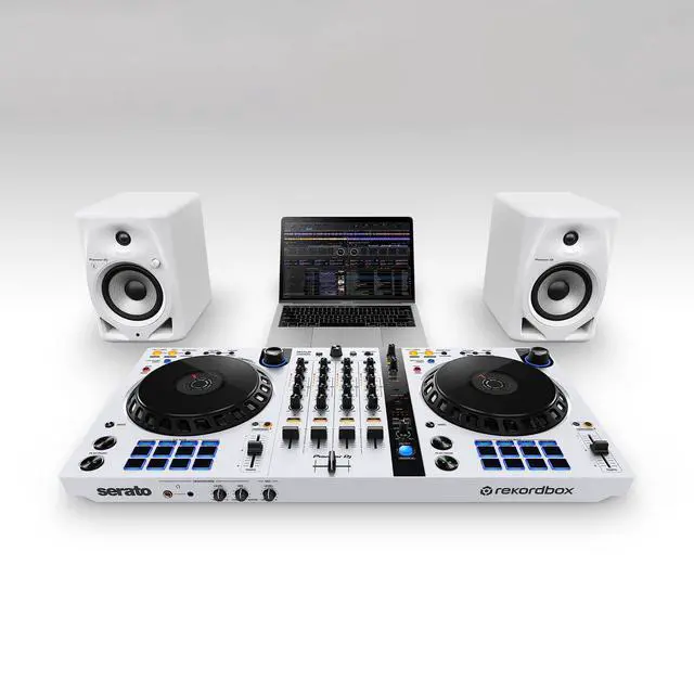 Alt view image 4 of 4 - DM-50D-BT-W 5-inch Desktop Active Monitor Speaker Pair with Bluetooth - White