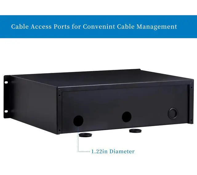 Alt view image 4 of 6 - 3U Rack Mount Drawer for 19 Inch AV/Network/DJ Equipment Racks or Cabinets with Lock and Key