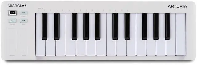 Main image of MicroLab Mk3 - Universal MIDI Controller for Music Production - White | 25 Velocity-Sensitive Keys, USB-C Powered, Pitch and Mod Touch Strips, Sustain Pedal Input, Analog Lab Intro
