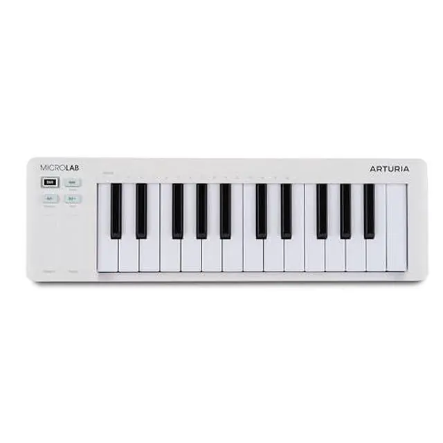 Alt view image 6 of 6 - MicroLab Mk3 - Universal MIDI Controller for Music Production - White | 25 Velocity-Sensitive Keys, USB-C Powered, Pitch and Mod Touch Strips, Sustain Pedal Input, Analog Lab Intro