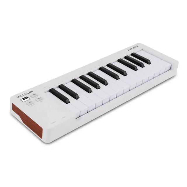 Alt view image 3 of 6 - MicroLab Mk3 - Universal MIDI Controller for Music Production - White | 25 Velocity-Sensitive Keys, USB-C Powered, Pitch and Mod Touch Strips, Sustain Pedal Input, Analog Lab Intro