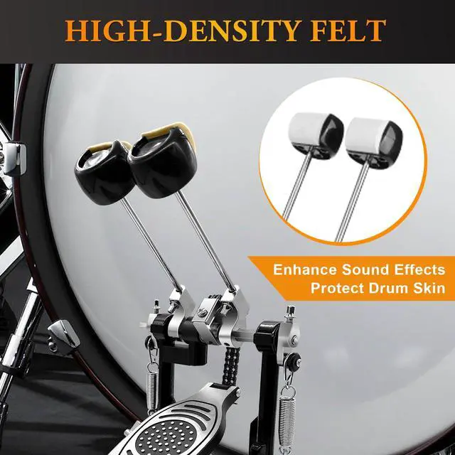 Alt view image 5 of 7 - Double Bass Drum Pedal Kick Drum Pedal Double Chain Drive Adjustable Beater Head Pedals Drum Step On Hammer,Foot Percussion Hardware,Bass Pedal For Drum Set Bass Pedal Drum Accessories