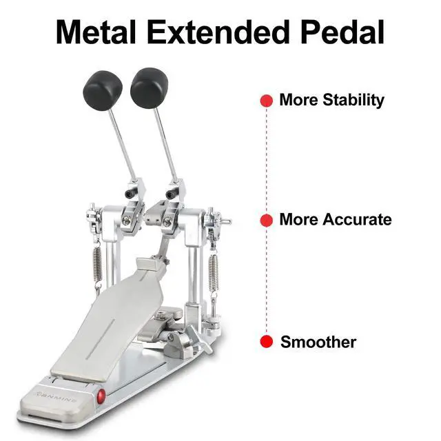 Alt view image 2 of 7 - Double Bass Drum Pedals Direct Drive Bass Drum Pedal Kick Drum Pedal with Two-Sided Beater Non-Slip Footplate Upgrade Double Kick pedal Set for Drum Set and Electronic Drums Beginner Drummers