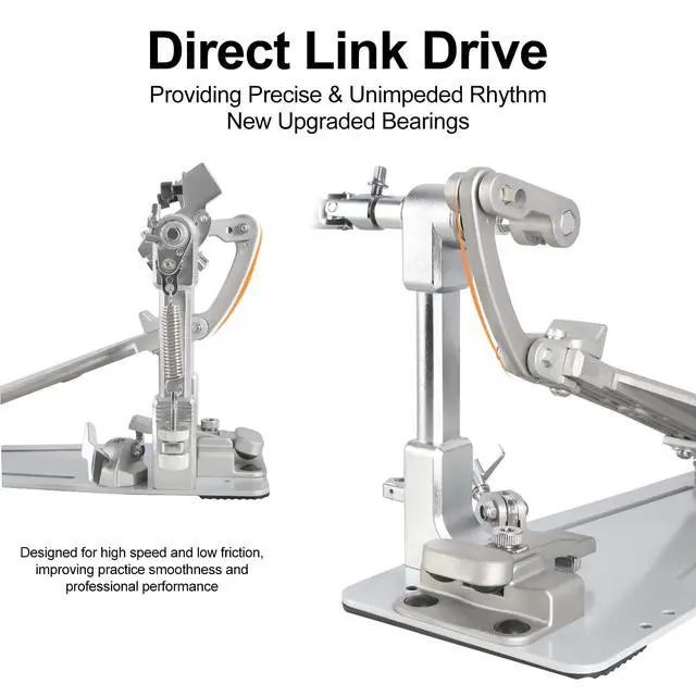 Alt view image 4 of 7 - Double Bass Drum Pedals Direct Drive Bass Drum Pedal Kick Drum Pedal with Two-Sided Beater Non-Slip Footplate Upgrade Double Kick pedal Set for Drum Set and Electronic Drums Beginner Drummers