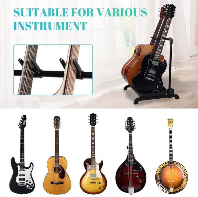 Alt view image 4 of 6 - Multi Guitar Rack Stand Foldable Universal Display Rack Portable Guitar Holder for Band Stage Bass Acoustic Guitar -3 Holder GGS-12