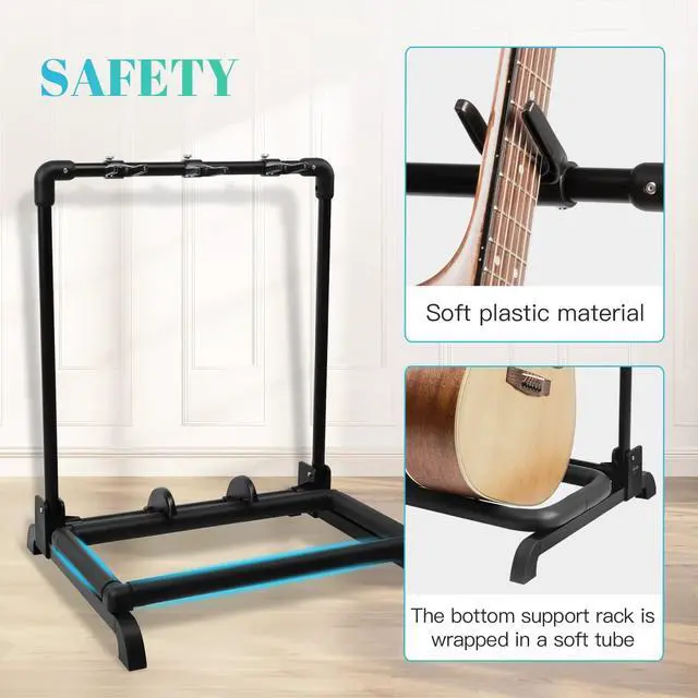 Alt view image 5 of 6 - Multi Guitar Rack Stand Foldable Universal Display Rack Portable Guitar Holder for Band Stage Bass Acoustic Guitar -3 Holder GGS-12