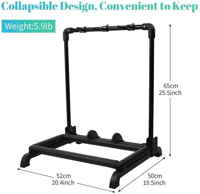 Alt view image 6 of 6 - Multi Guitar Rack Stand Foldable Universal Display Rack Portable Guitar Holder for Band Stage Bass Acoustic Guitar -3 Holder GGS-12