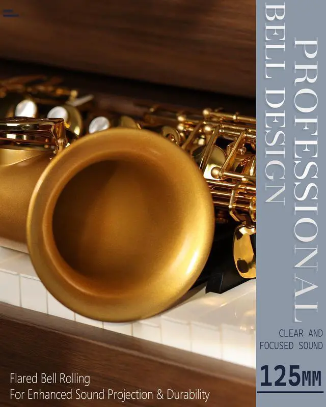 Alt view image 4 of 7 - Handcrafted E-Flat Alto Saxophone: Matte Gold Brass Body with Warm, Rich Tone, Secure Air Seal, Smooth 23-Key System, Includes Reeds Premium Leather Case & Saxophone Cleaning Kit (CH-EG)